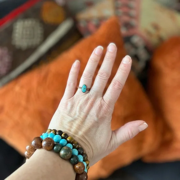 Turquoise copper ring Size 6 - Picture 6 of 9